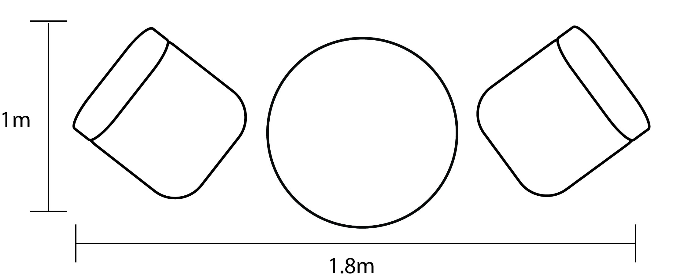 Berkeley Folding Bistro Set footprint